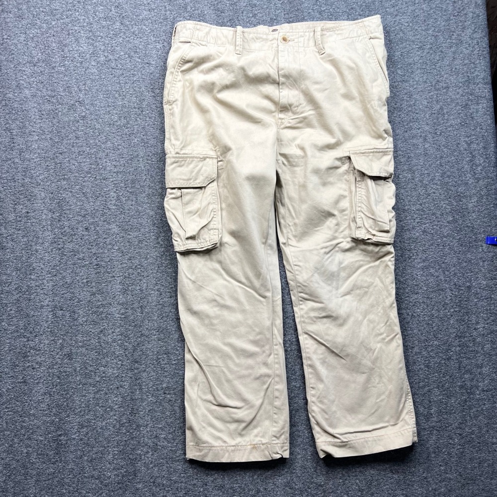 Old Navy Cargo Pants Mens 36x32 Tan Fits 36x30 Khaki The Broken-In Cargo Cotton